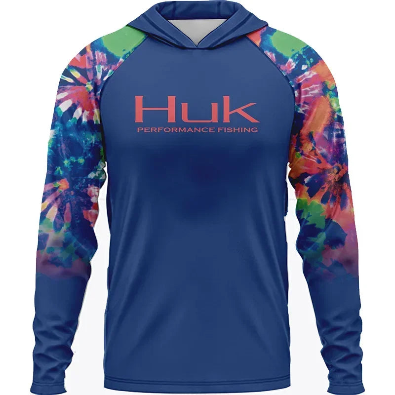 HUK Fishing Long Sleeve UPF 50+ Hooded Shirt – Ultimate Sun Protection for Anglers