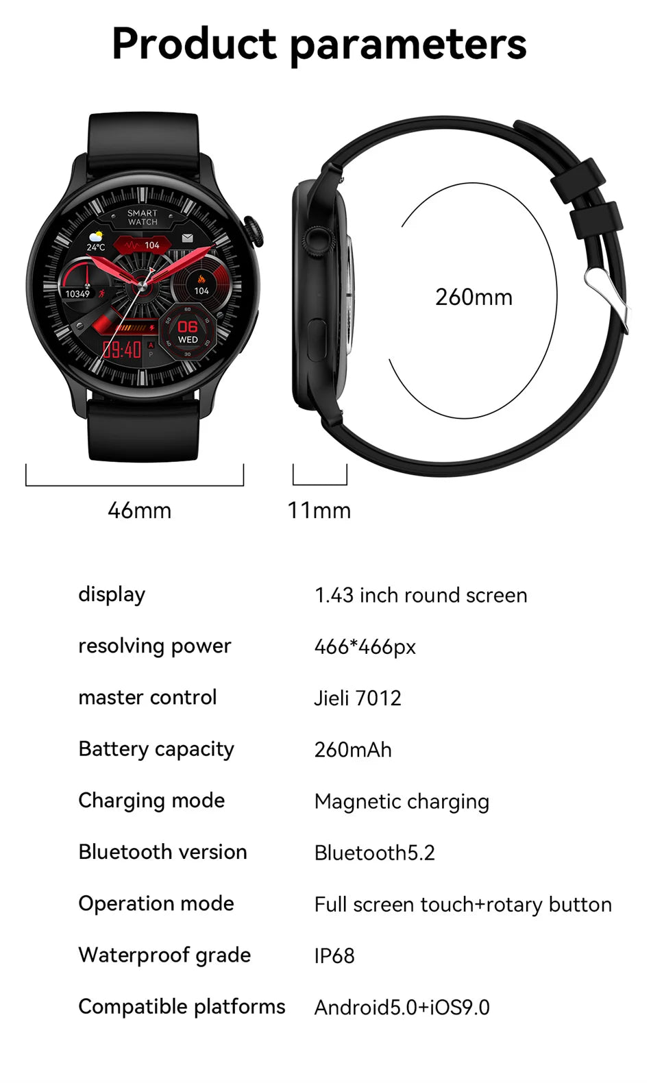 Smart Watch – Always-On Display & Voice Calling