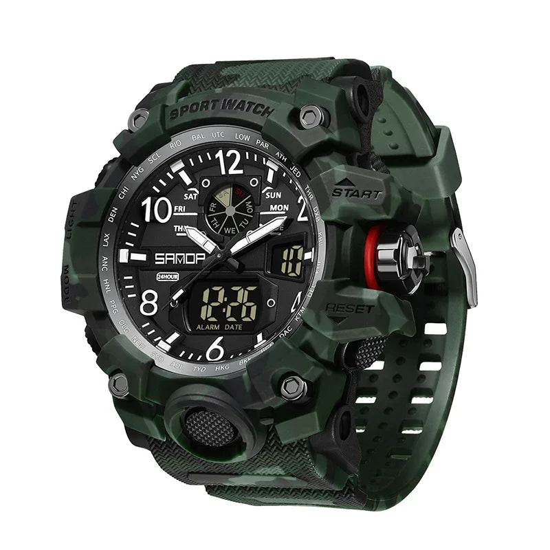 Outdoor Sports Military Watch – Camouflage LED Digital Quartz Wristwatch