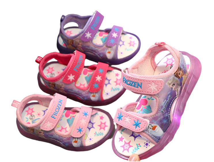 Disney Frozen Princess LED Sandals – Magical Summer Shoes for Girls