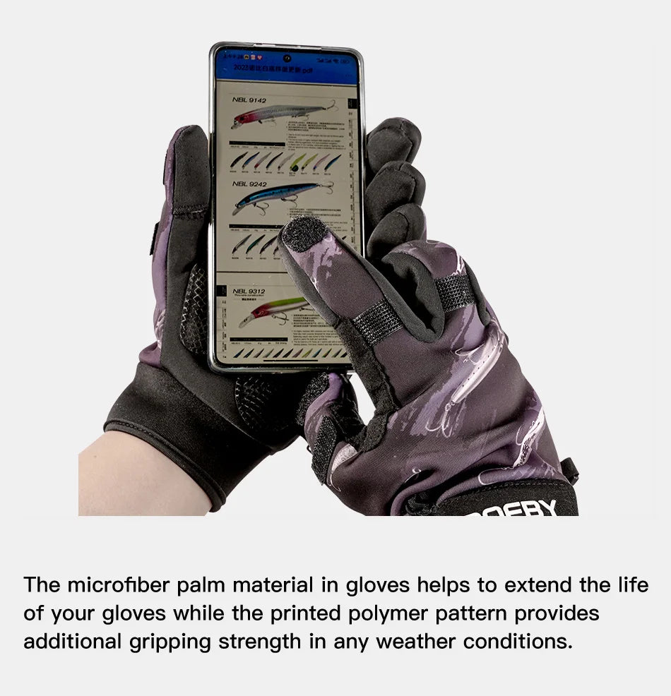 Unisex NOEBY Winter Fishing Gloves – Full Finger/Three Finger Anti-Slip Gloves