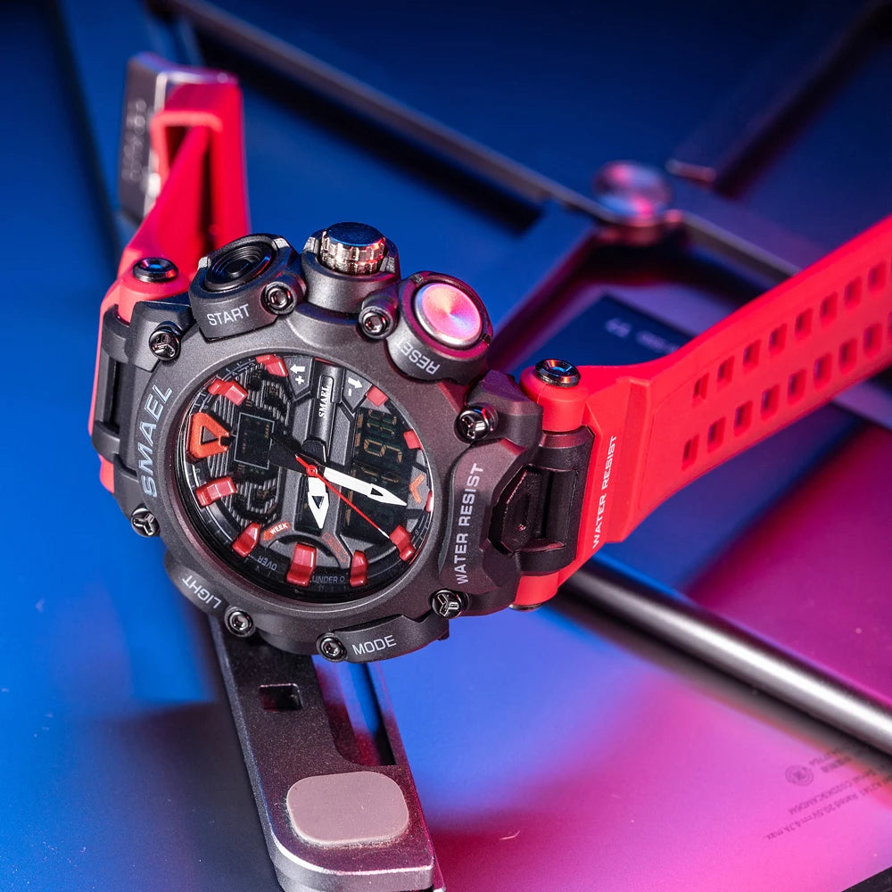 SMAEL Sports Watch – Waterproof, Digital & Analog Dual Display