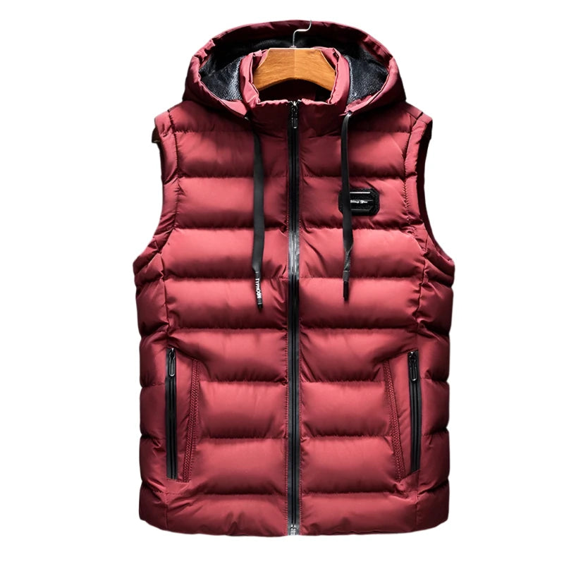 Hooded Sleeveless Vest Jacket – Fashionable Cotton-Padded Waistcoat