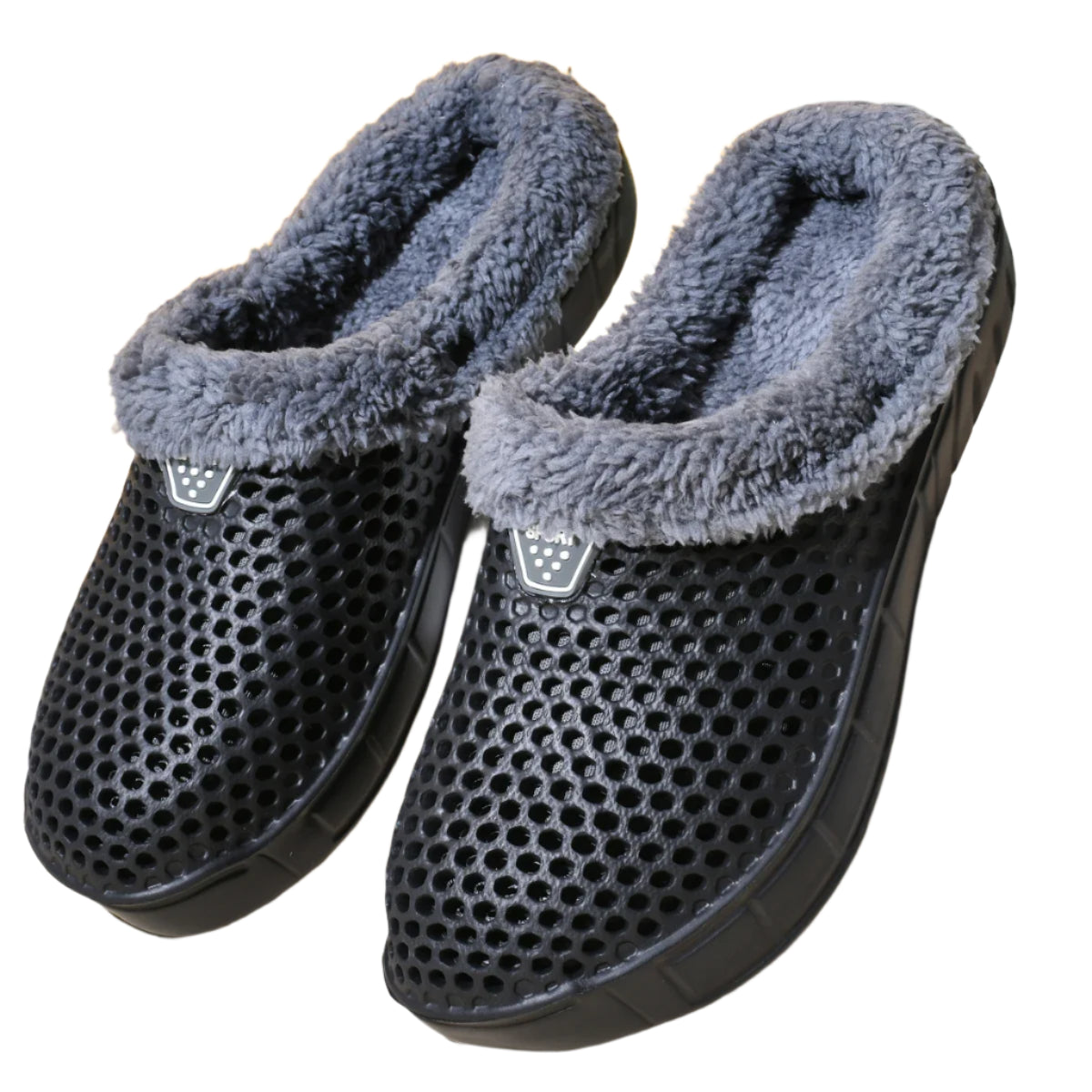 Crocs Style Men's and Women's Cotton Slippers – Warm Winter Mules with Plus Velvet Lining