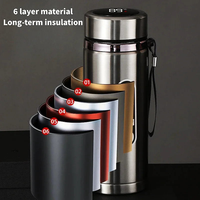 500ML-1L Stainless Steel Thermos Bottle with LED Display