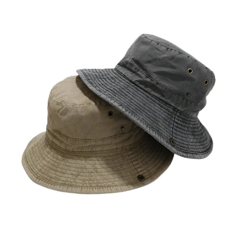 Unisex Cotton Solid Bucket Hat – Versatile Outdoor Sun Cap for Men and Women
