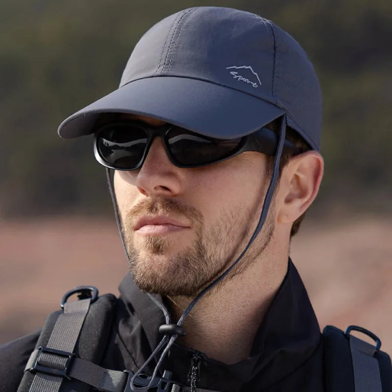 Men’s Quick-Drying Baseball Cap with Detachable Neck Protection – Ultimate Sun Protection with UPF 50+