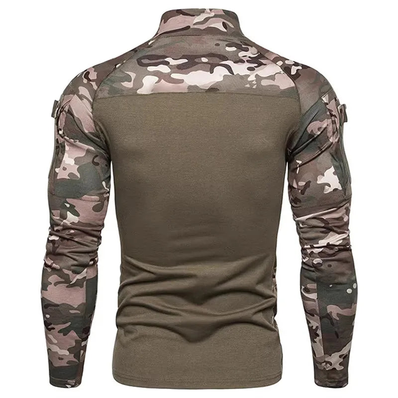 Men's Wicking Figure-Hugging Fitness Camo Long Sleeve T-Shirt