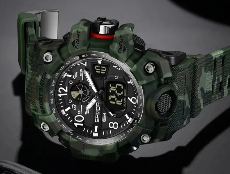 Outdoor Sports Military Watch – Camouflage LED Digital Quartz Wristwatch