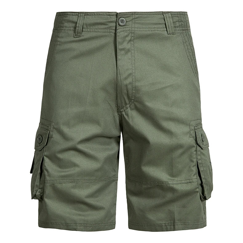 Men's Loose-Fit Multi-Pocket Shorts – Comfortable Cotton for Outdoor Adventure