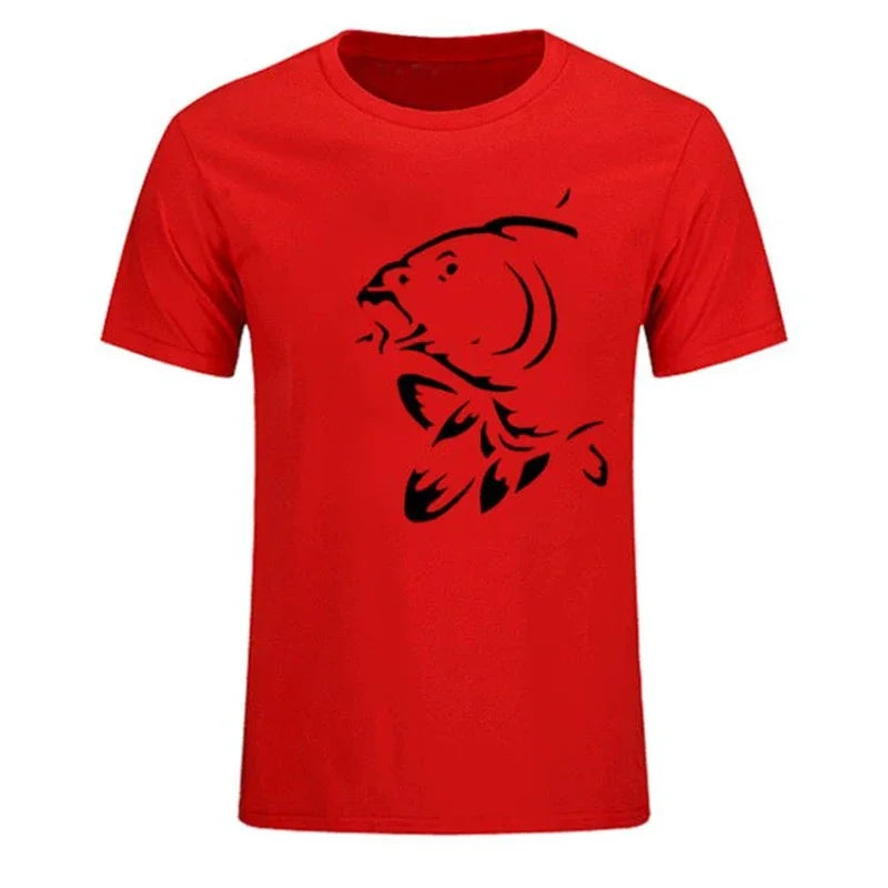 Stylish Silhouette Carp Sports T-Shirt | Summer Fishing & Leisure Tee