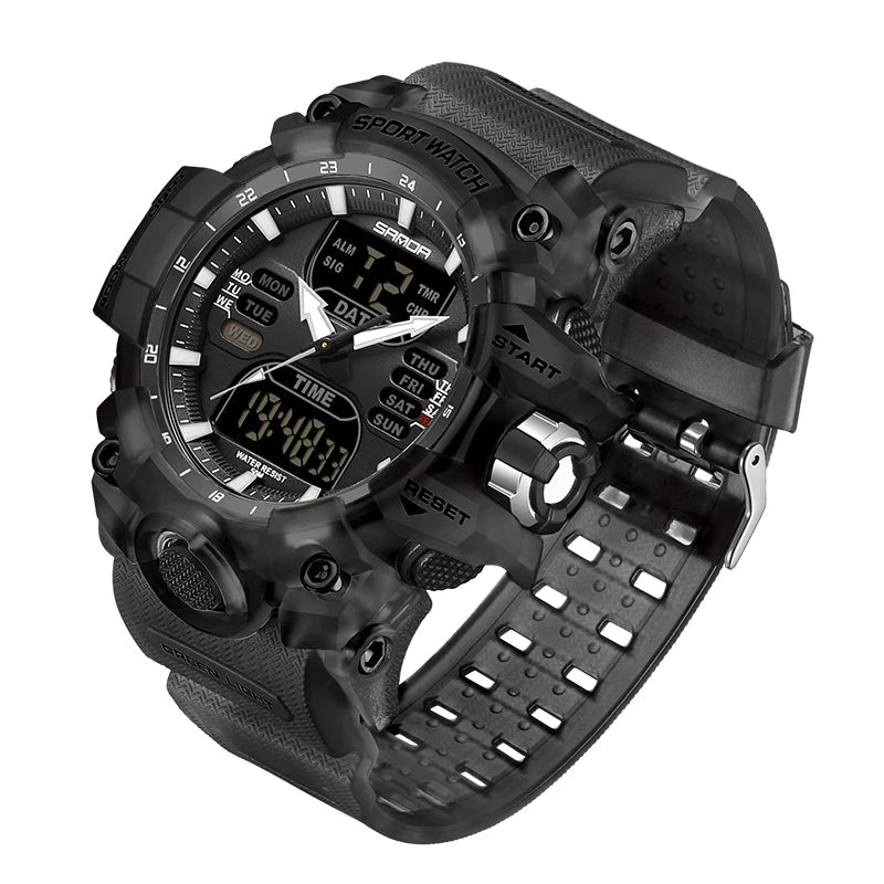 Luxury G Style Men's Electronic Sports Watch – LED Analog Digital Military Chronograph