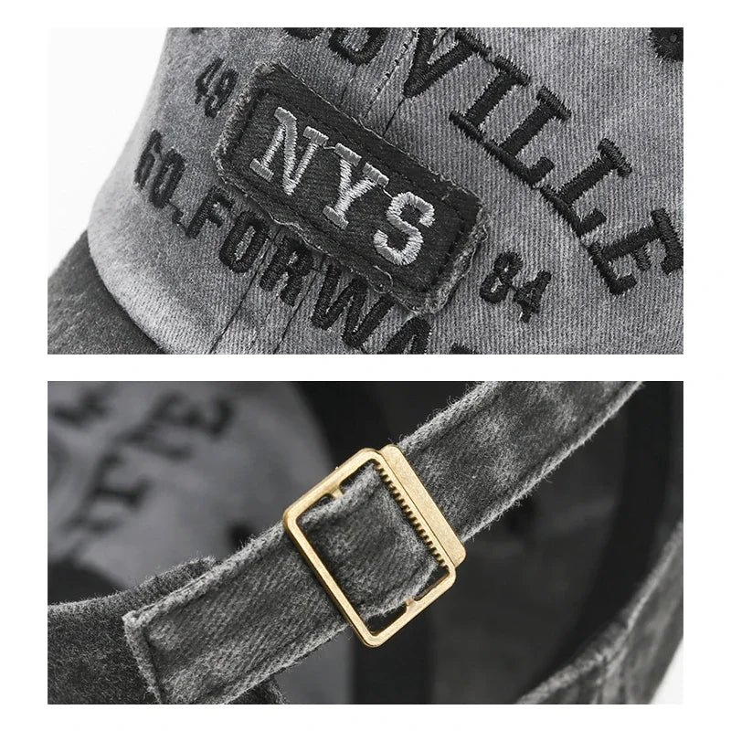 Brosville Embroidered Washed Baseball Cap – Fashionable Outdoor Streetwear