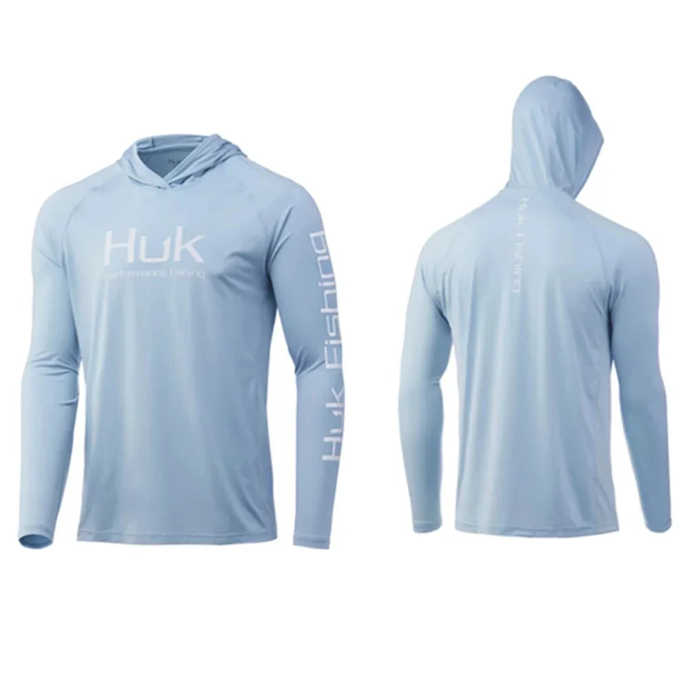 HUK Men’s UPF 50+ Hooded Fishing Shirt with hood – Premium Sun Protection for Anglers