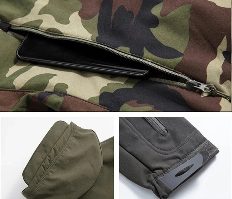 Soft Shell Tactical Jacket - Men’s Waterproof Fleece Hooded Coat