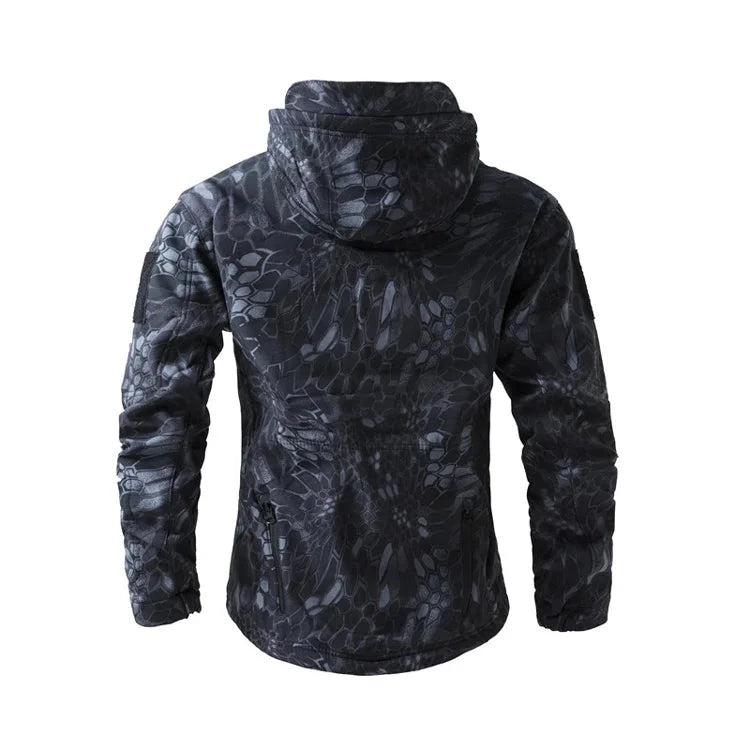 Soft Shell Tactical Jacket - Men’s Waterproof Fleece Hooded Coat