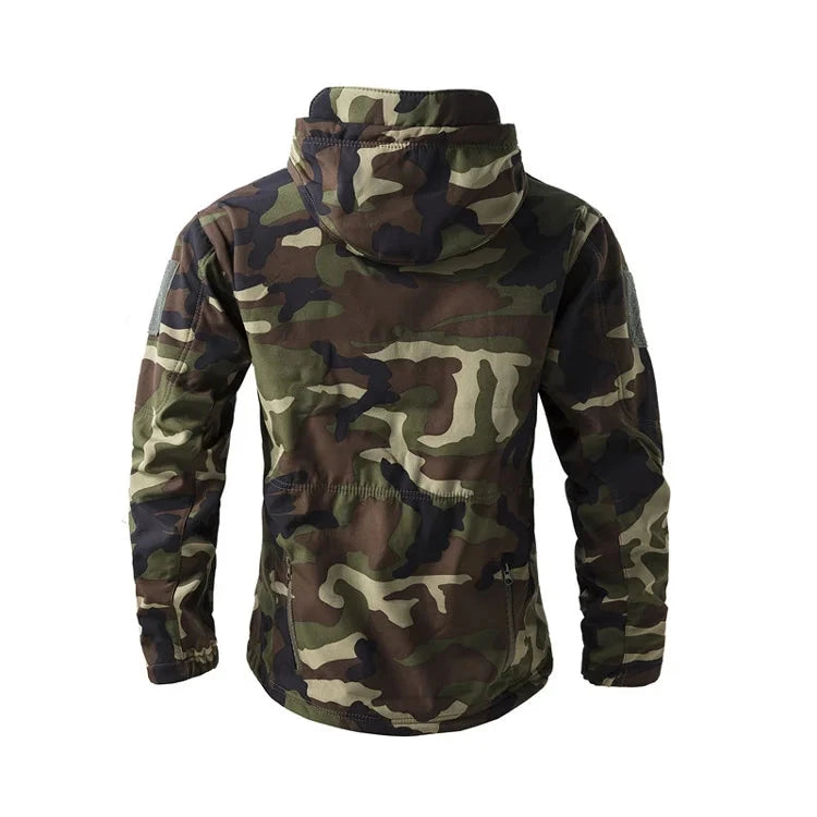Soft Shell Tactical Jacket - Men’s Waterproof Fleece Hooded Coat