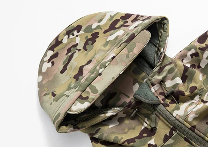 Soft Shell Tactical Jacket - Men’s Waterproof Fleece Hooded Coat