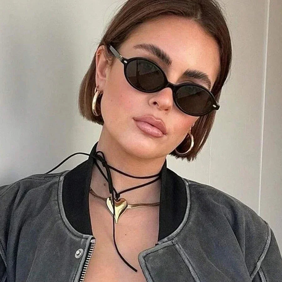 Retro Small Oval Sunglasses – Unisex Fashion Eyewear with UV400 Protection