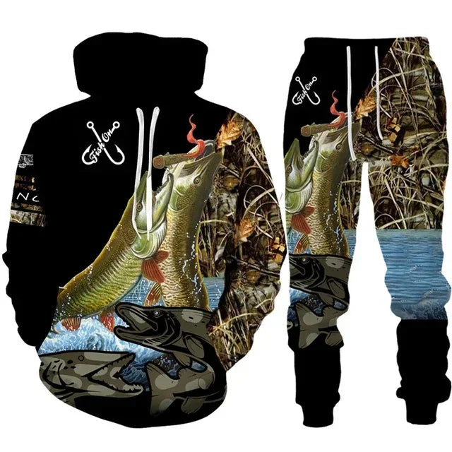 Cool Carp Fishing 3D Printed Hoodie Set – 3IXIE