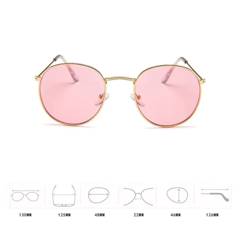 Metal Small Round Frame Sunglasses – Vintage Elegance