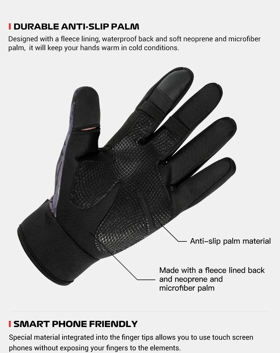 Unisex NOEBY Winter Fishing Gloves – Full Finger/Three Finger Anti-Slip Gloves