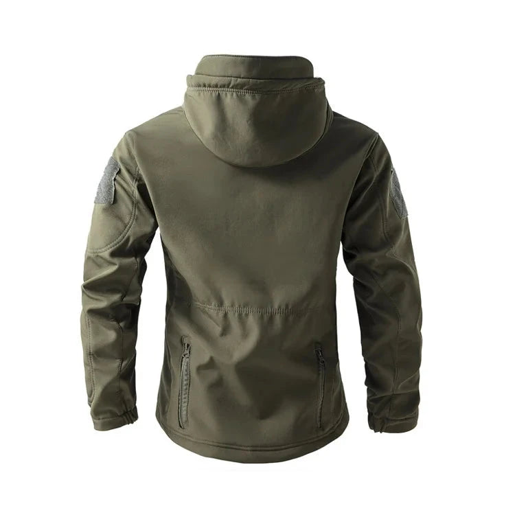 Soft Shell Tactical Jacket - Men’s Waterproof Fleece Hooded Coat