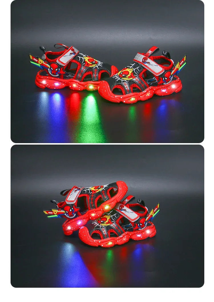 Disney Spiderman LED Sport Sandals – Cool & Comfy Summer Shoes for Boys
