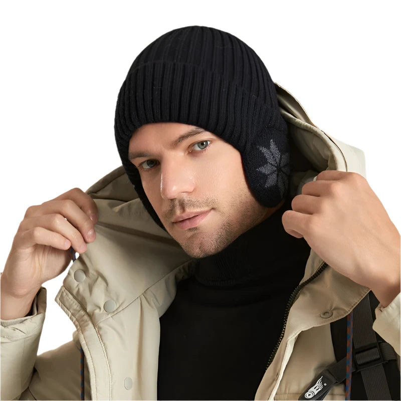 Winter Men’s Warm Knitted Woolen Hat – Ultimate Ear Protection Beanie