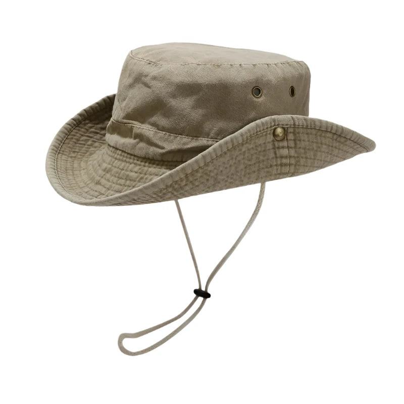 Unisex Cotton Solid Bucket Hat – Versatile Outdoor Sun Cap for Men and Women