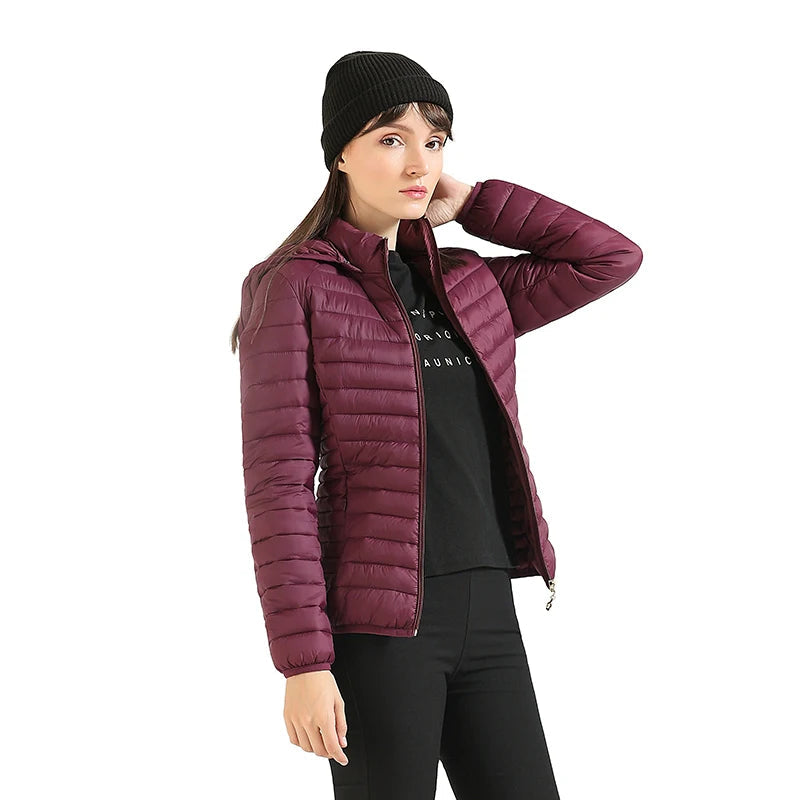 Women’s Lightweight Hooded Puffer Jacket – Warm, Waterproof & Stylish