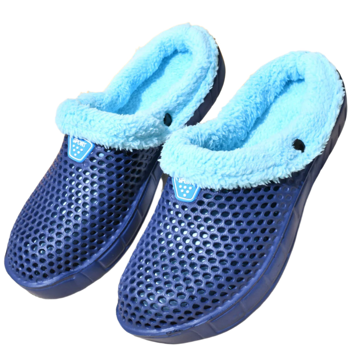 Crocs Style Men's and Women's Cotton Slippers – Warm Winter Mules with Plus Velvet Lining