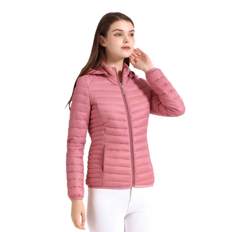 Women’s Lightweight Hooded Puffer Jacket – Warm, Waterproof & Stylish