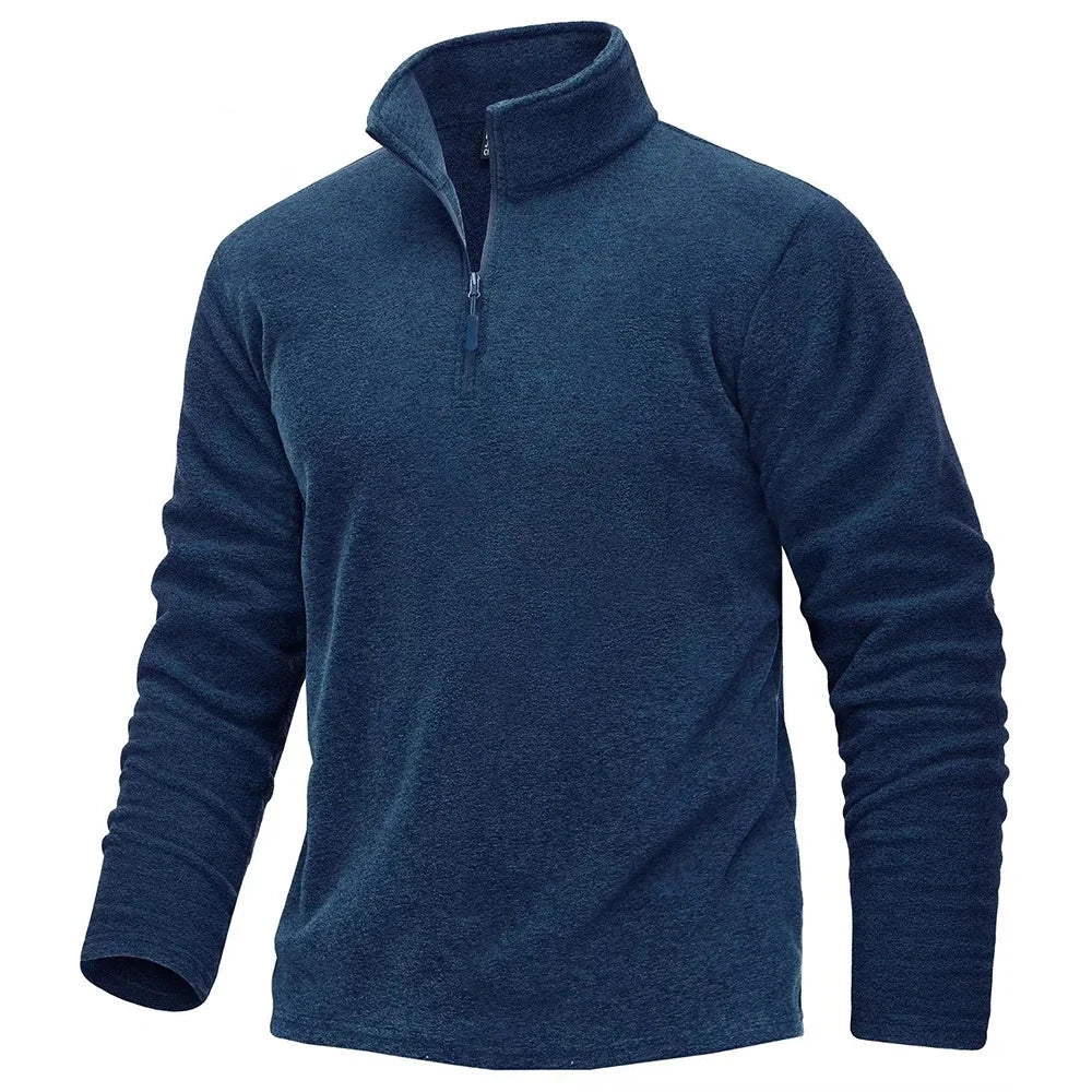 Men's 1/4 Zipper Fleece Pullover – Perfect for Spring Adventures