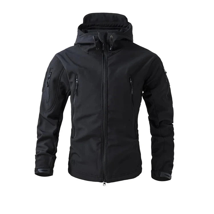 Soft Shell Tactical Jacket - Men’s Waterproof Fleece Hooded Coat