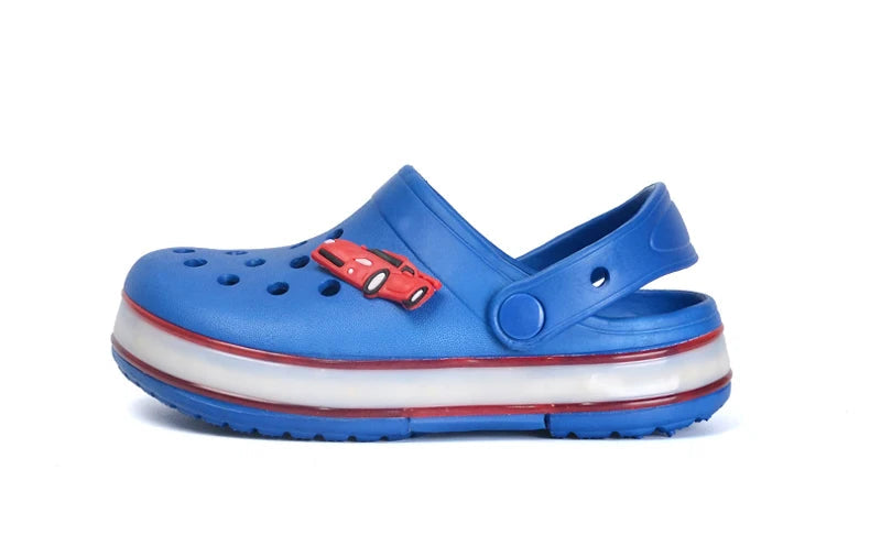 LED Light-Up Kids' Crocs Style Hole Sandals – Breathable & Waterproof Summer Shoes