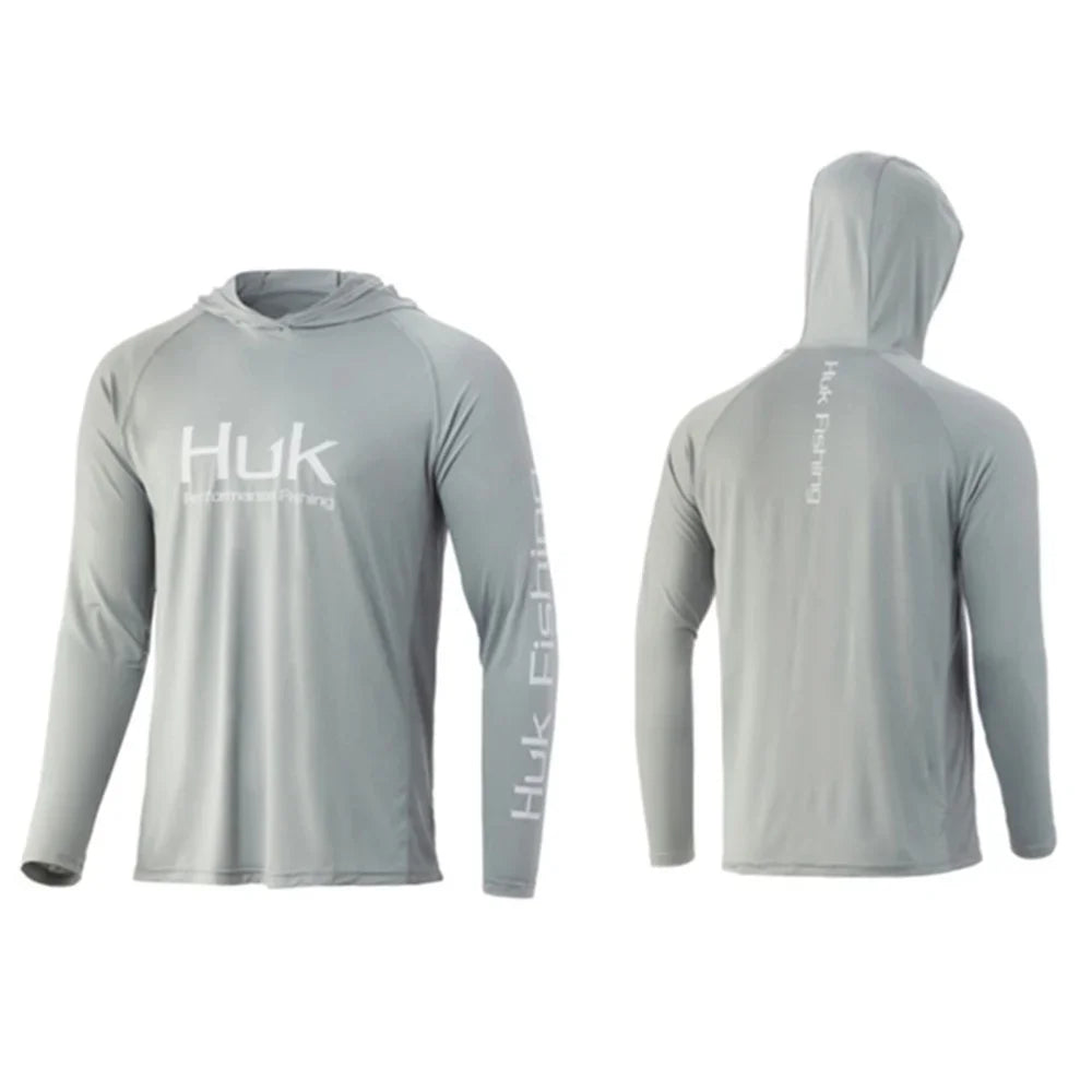 HUK Men’s UPF 50+ Hooded Fishing Shirt with hood – Premium Sun Protection for Anglers
