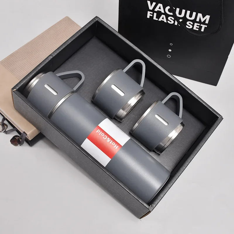 Business Style Stainless Steel Vacuum Flask Set – Sleek and Functional Gift