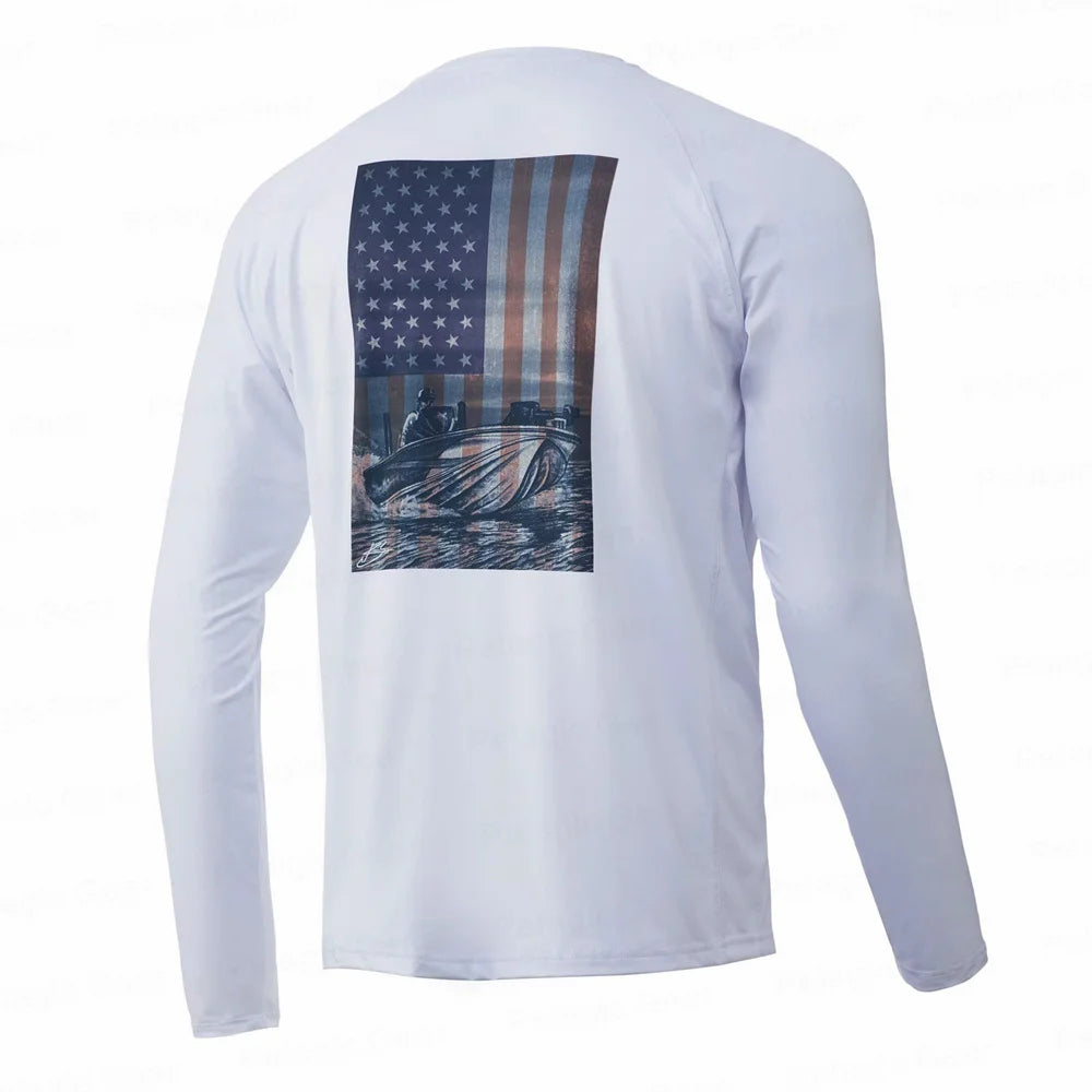 UPF 50+ Hooded Fishing Shirt with Fish Motif – Style Meets Performance