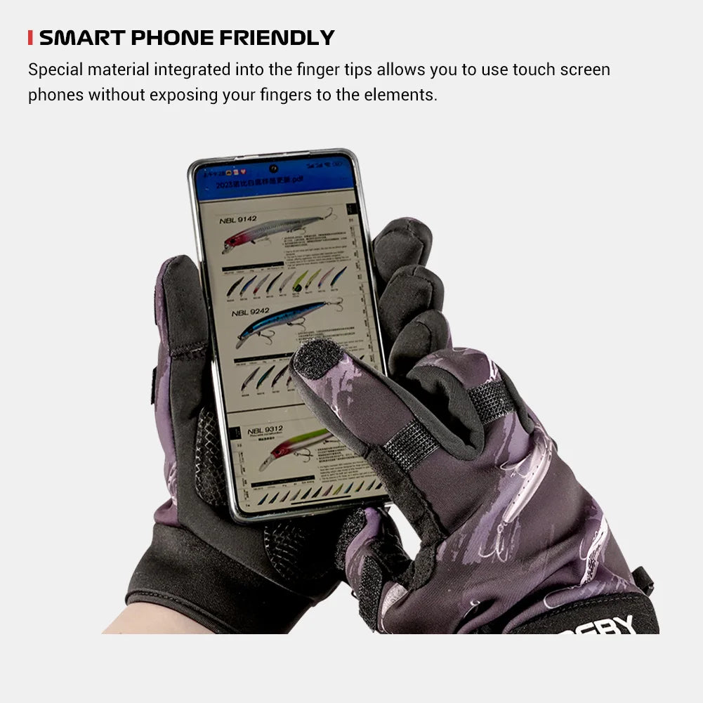Unisex NOEBY Winter Fishing Gloves – Full Finger/Three Finger Anti-Slip Gloves
