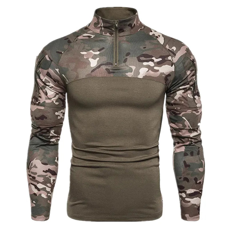 Men's Wicking Figure-Hugging Fitness Camo Long Sleeve T-Shirt