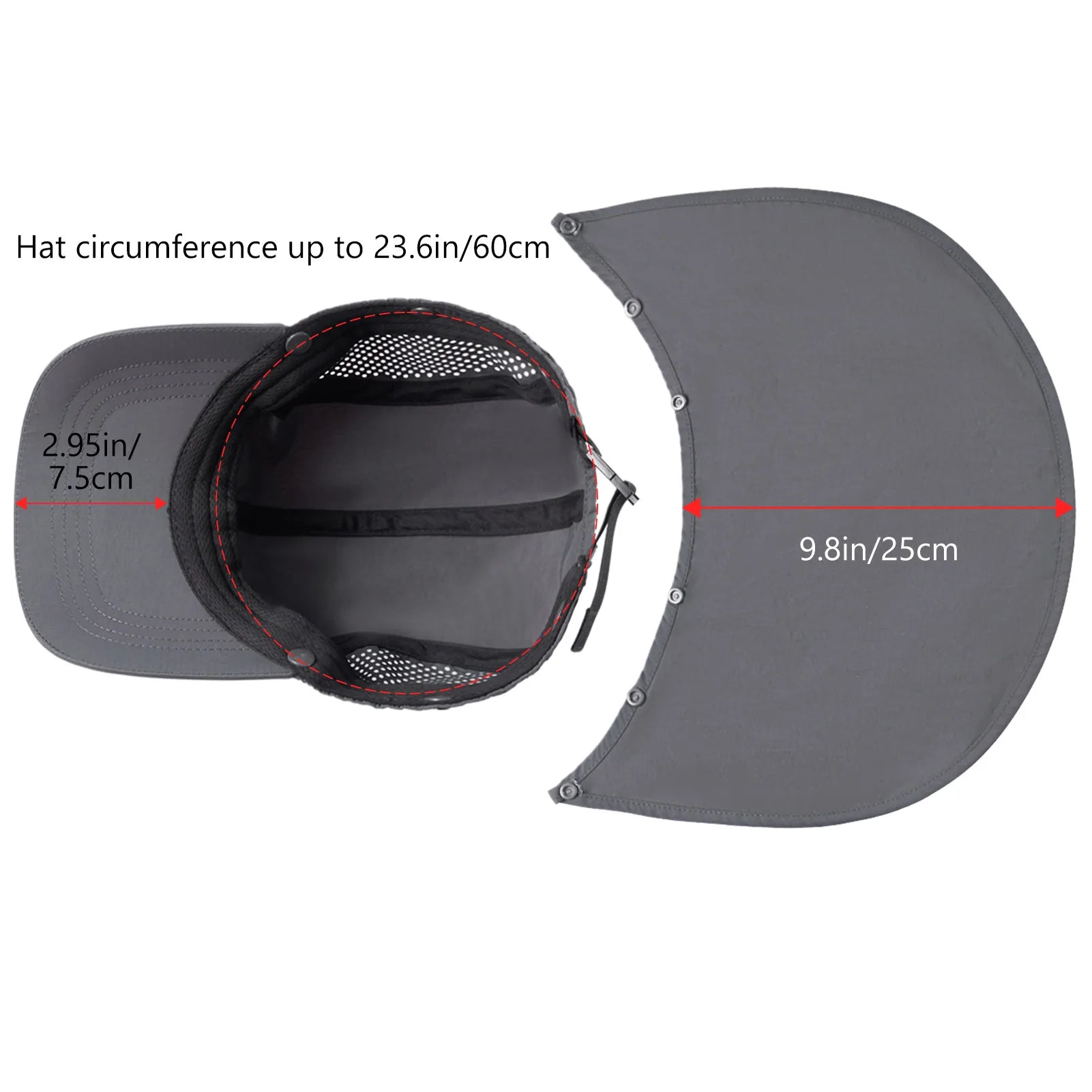 UPF 50+ Foldable Fishing Hat with Removable Neck Flap – Versatile Sun Protection for Outdoor Enthusiasts