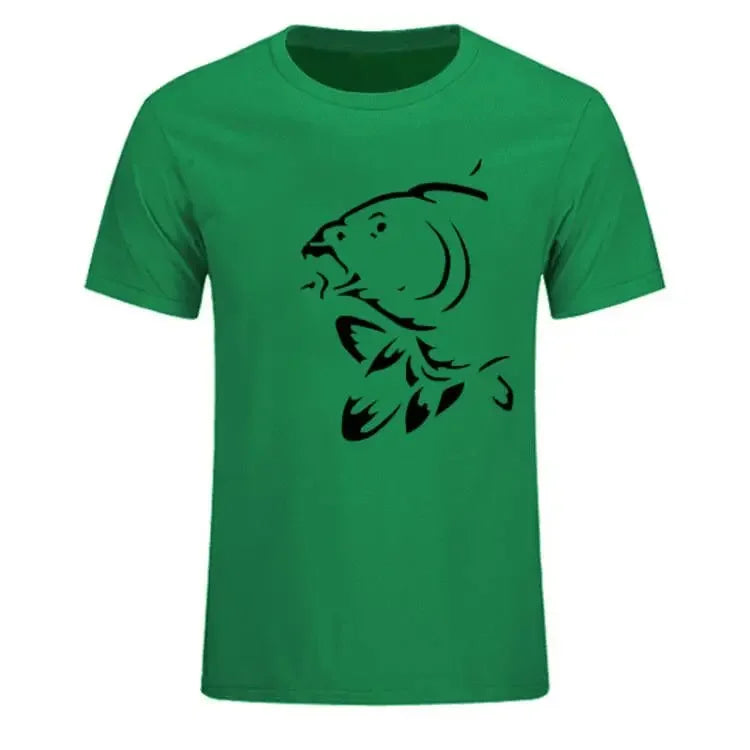 Stylish Silhouette Carp Sports T-Shirt | Summer Fishing & Leisure Tee