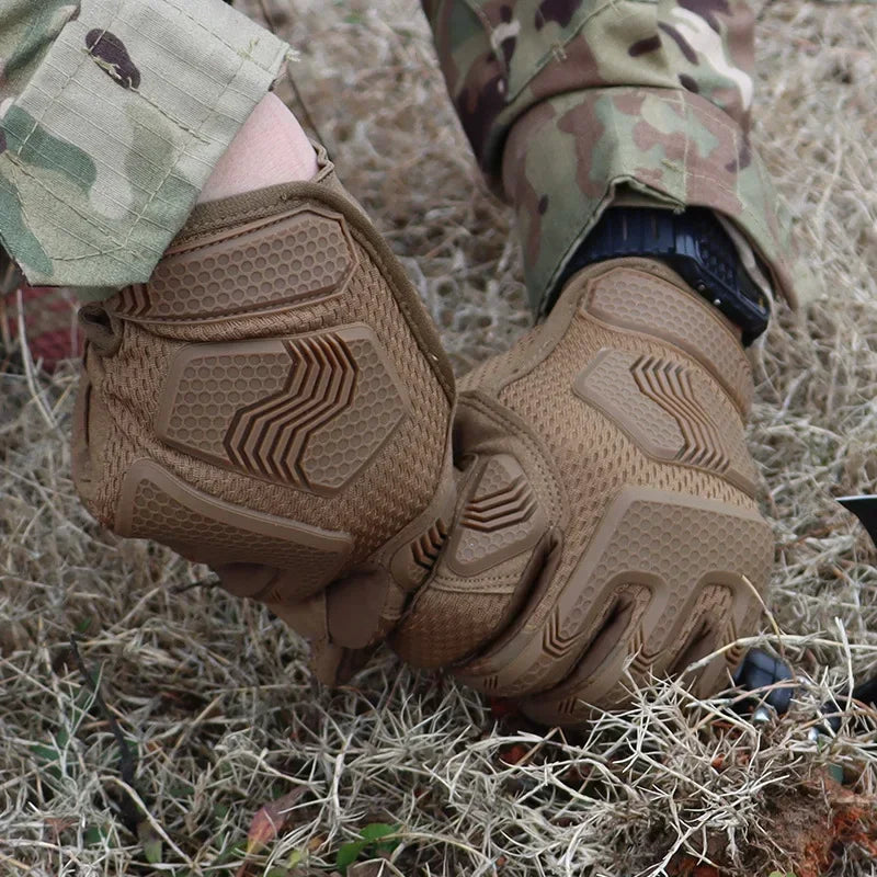Tactical Airsoft Combat Gloves – Protective Full-Finger Camo Gloves with Touch Screen Compatibility