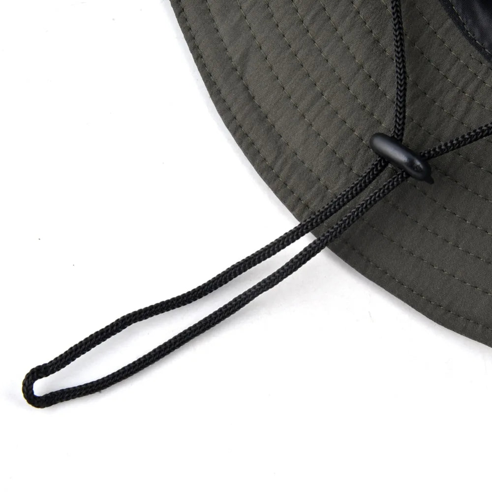 Solid Color Sun Hat – Wide Brim Anti-UV Fishing & Beach Cap for Men and Women