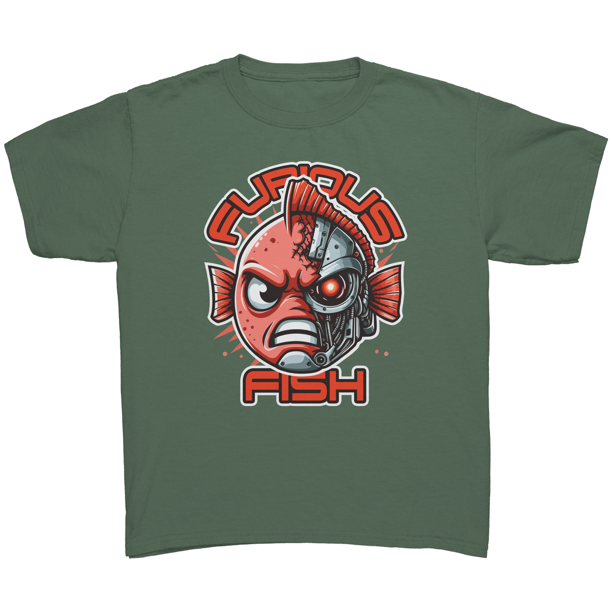 Tommy the Turbot-nator will be back! Furious Fish T-Shirt (Children's Unisex)