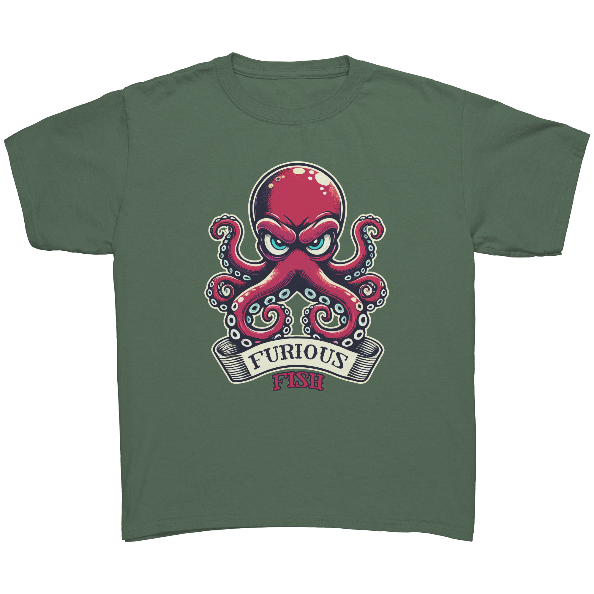 Watch out for the Ink with Ozzy the Octopus - Furious Fish (Children's Unisex)