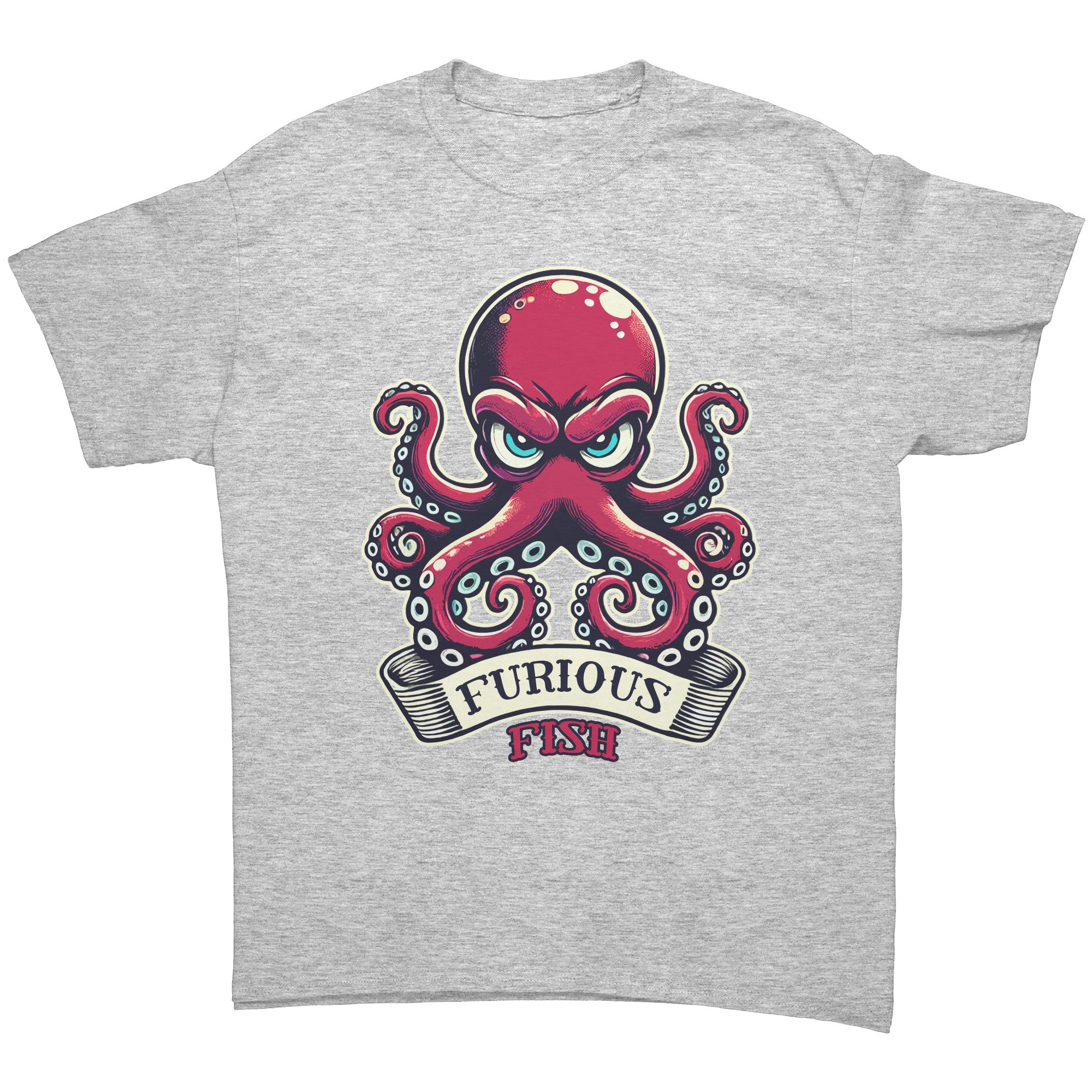 Watch out for the ink with Ozzy the Octopus - Furiopus Fish Tee's (Adult Unisex)