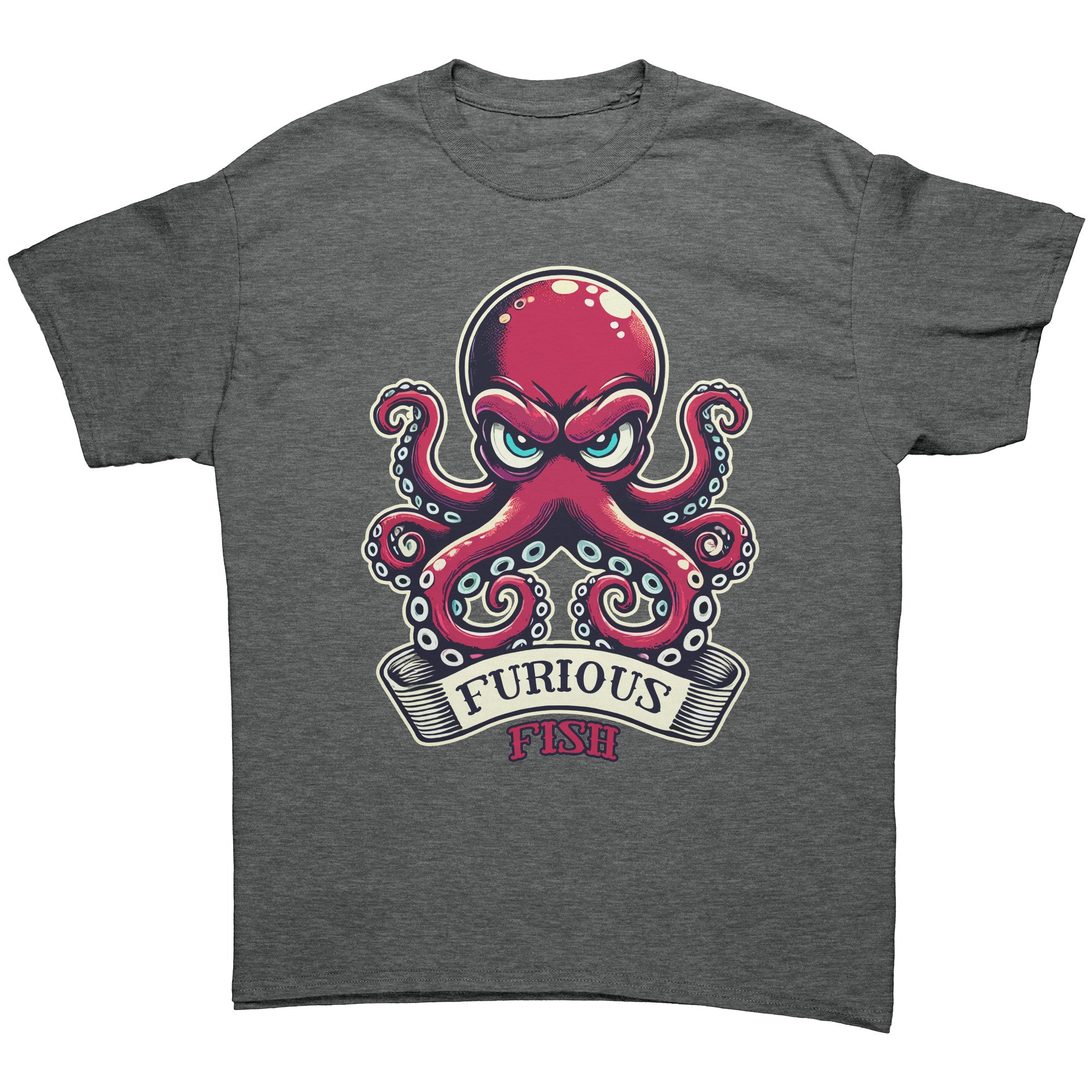 Watch out for the ink with Ozzy the Octopus - Furiopus Fish Tee's (Adult Unisex)