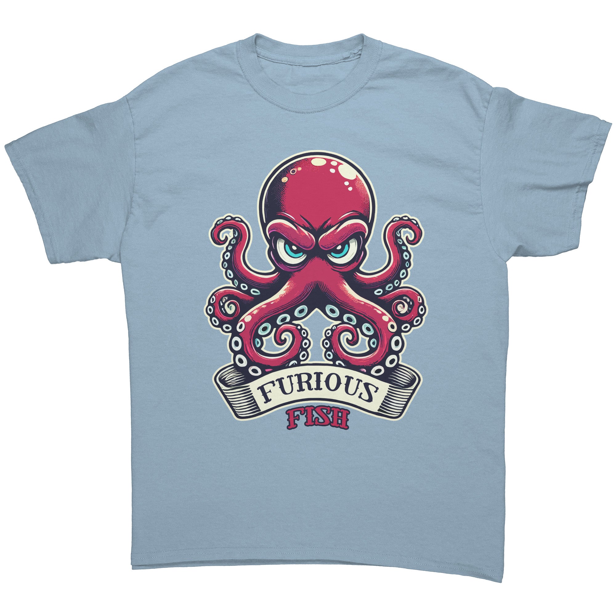 Watch out for the ink with Ozzy the Octopus - Furiopus Fish Tee's (Adult Unisex)
